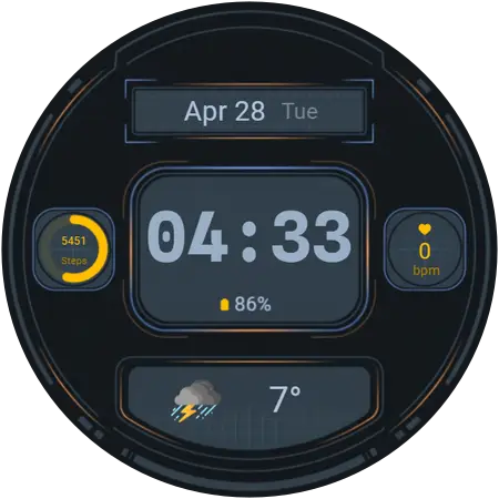 Cyber-Steel watch face preview