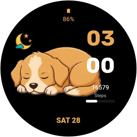 Golden Pup watch face, alternative preview 2