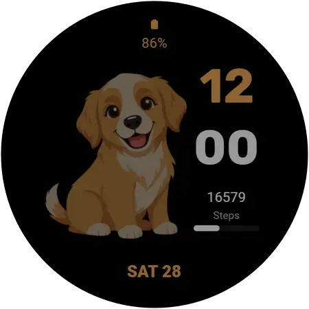 Golden Pup watch face, alternative preview 4