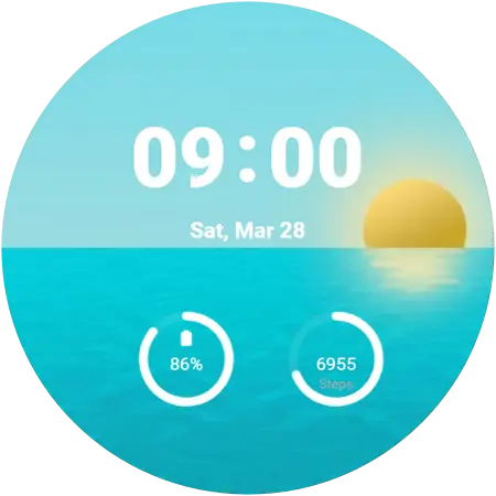 Ocean Horizon watch face, alternative preview 2